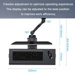 Monitor Bracket Industrial Equipment Cabinet Wall Mount All-In-One Stand Mouse Keyboard Bracket, WKS-1 21x60cm Tray Silver, WKS-1 21x60cm Tray Black, WKS-2 21x60cm Tray Silver, WKS-2 21x60cm Tray Black – Bild 4