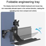 Monitor Bracket Industrial Equipment Cabinet Wall Mount All-In-One Stand Mouse Keyboard Bracket, WKS-1 21x60cm Tray Silver, WKS-1 21x60cm Tray Black, WKS-2 21x60cm Tray Silver, WKS-2 21x60cm Tray Black – Bild 5