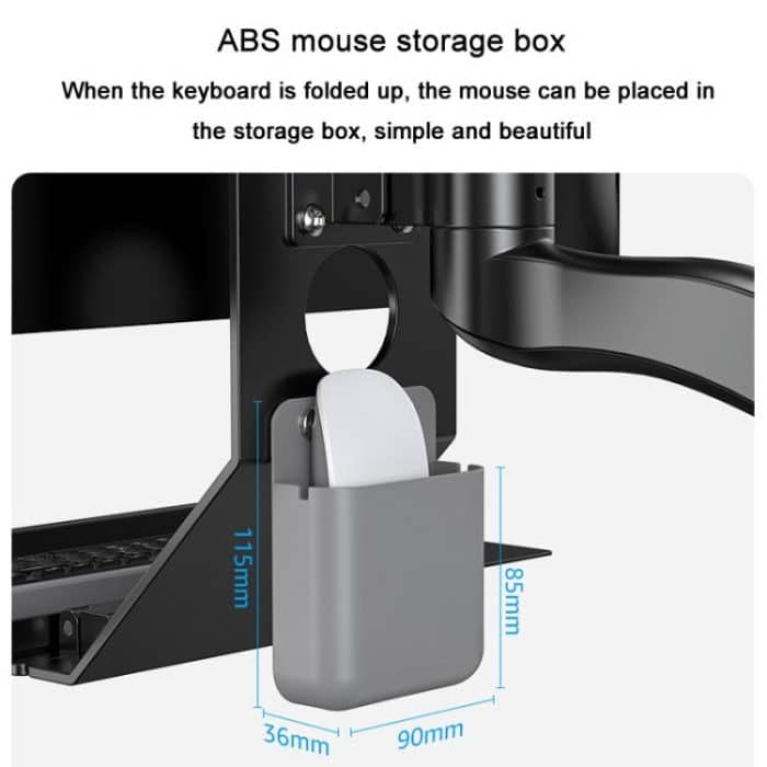 Monitor Bracket Industrial Equipment Cabinet Wall Mount All-In-One Stand Mouse Keyboard Bracket, WKS-1 21x60cm Tray Silver, WKS-1 21x60cm Tray Black, WKS-2 21x60cm Tray Silver, WKS-2 21x60cm Tray Black – Bild 7