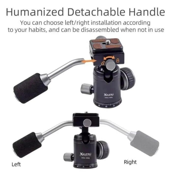 XILETU FM5C-MINI Einstellbare 16,5-51 cm Aluminium Stativ mit 26mm Ball Kopf 6kg Last Kapazität für 360-grad Panorama Schießen – Bild 6