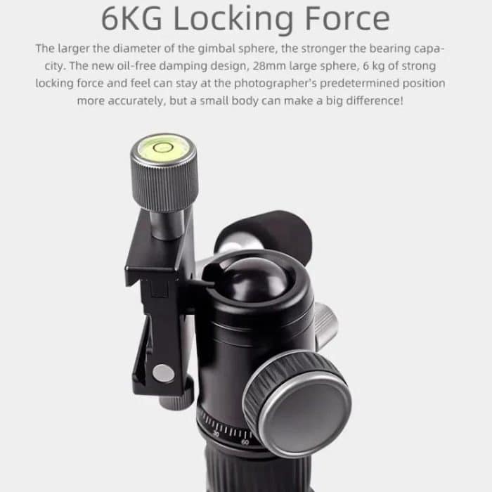 XILETU FM5C-MINI Einstellbare 16,5-51 cm Aluminium Stativ mit 26mm Ball Kopf 6kg Last Kapazität für 360-grad Panorama Schießen – Bild 8