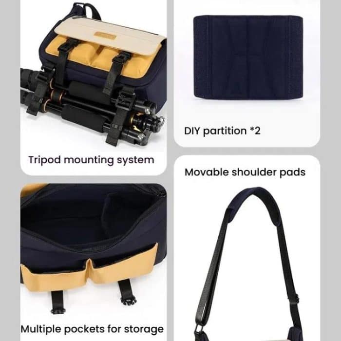 Shoulder Camera Bag Waterproof Crossbody Microsingle DSLR Camera Messenger Bag, Cwatcun D191 Medium, Cwatcun D191 Large – Bild 6