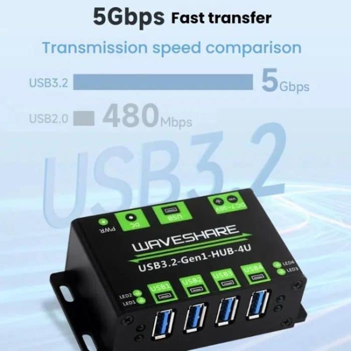 4-Wege-USB-3.2-Hub 1 bis 4 Metallgehäuse-Extender, 27837 – Bild 3