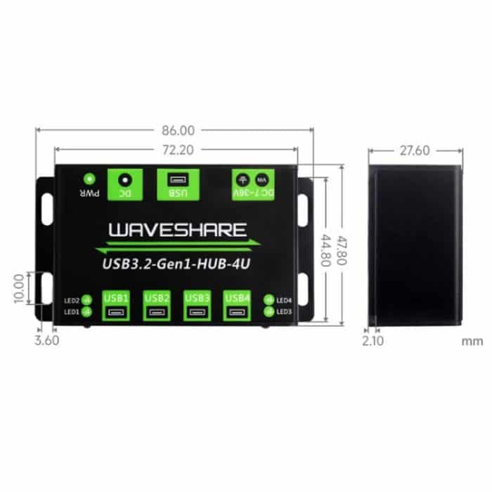 4-Wege-USB-3.2-Hub 1 bis 4 Metallgehäuse-Extender, 27837 – Bild 7