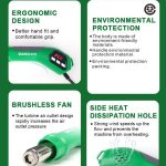 BAKU BA-8034 650W Hot Air Blower 100-500 Degrees Celsius Heat Tool With 3 Nozzles, 220V EU Plug, 110V US Plug – Bild 3