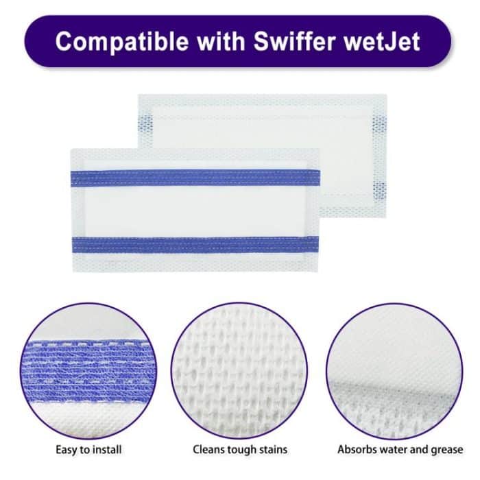 3pcs /Pack Disposable Mopping Pads For Swiffer WetJet Heavy Duty Cleaning, Multi-Surface, Streak-Free, Quick Clean, White – Bild 3