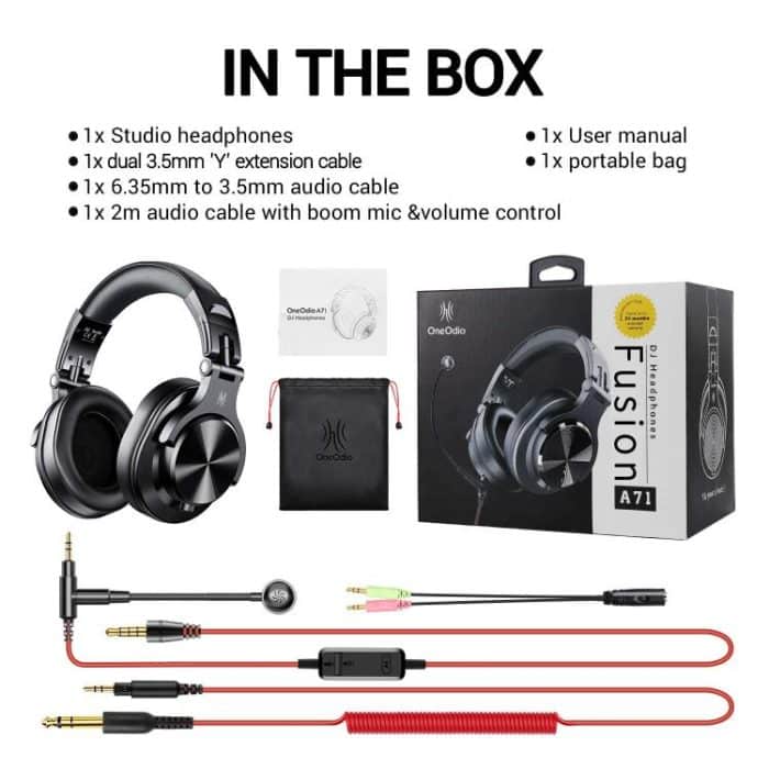 OneOdio A71M Headset Wired DJ Disc Monitor Headphones With Mic Computer Headphone, A71M – Bild 8