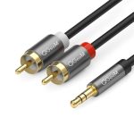 QGeeM 2RCA to 3.5mm Jack Audio Cable Gold-Plated Stereo Aux Cord for Home Theater, DVD Player,Hi-Fi Systems, 0.5m, 1m, 1.5m, 2m, 3m, 5m