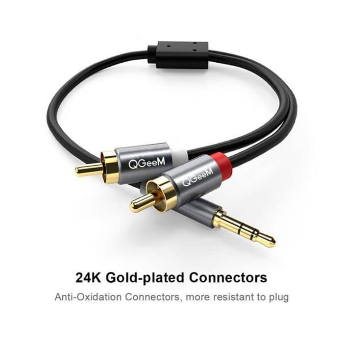 QGeeM 2RCA to 3.5mm Jack Audio Cable Gold-Plated Stereo Aux Cord for Home Theater, DVD Player,Hi-Fi Systems, 0.5m, 1m, 1.5m, 2m, 3m, 5m – Bild 3