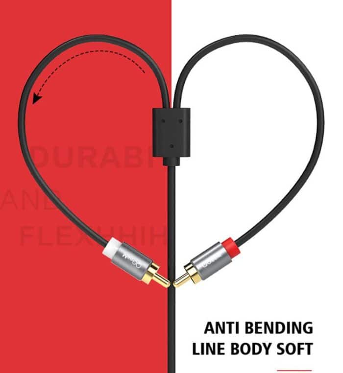 QGeeM 2RCA to 3.5mm Jack Audio Cable Gold-Plated Stereo Aux Cord for Home Theater, DVD Player,Hi-Fi Systems, 0.5m, 1m, 1.5m, 2m, 3m, 5m – Bild 7