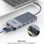 MCY 12-in-1 USB-C-Hub mit Dreifach-Monitor-Unterstützung (1000 Mbit/s Lan+VGA+USB3.0/USB2.0+SD/TF+2 HDMI 4K 30 Hz+85 W PD) – Bild 5
