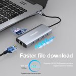 QGeeM 9-in-1 USB-C/Typ-C-Dockingstation-Hub RJ45 + 4K 30 Hz HDMI + PD 85 W + USB 2.0/USB 3.0 + SD/TF – Bild 4