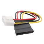 DVR Power Cable 4P To SATA 15P HDD Cable, 4P To SATA 15P