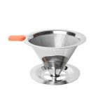 V60 Stainless Steel Coffee Filter with Base for Pour Over Brewing, 1-2 Cups 300-mesh, 1-3 Cups  300-mesh, 1-4 Cups 300-mesh, 1-4 Cups 600-mesh, 1-6 Cups 600-mesh, 1-8 Cups 300-mesh
