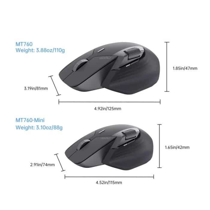 Rapoo Wireless Triple Mode Mice Ergonomic Desktop Laptop Business Office Mouse, MT760 Black, MT760mini Black, MT760 Gray, MT760mini Gray, MT760 Pink, MT760mini Pink – Bild 3