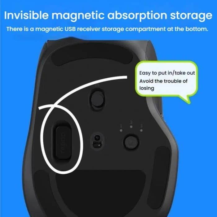 Rapoo MT560 3-Mode Wireless Bluetooth Mouse Ergonomic Desktop Laptop Mouse – Bild 12