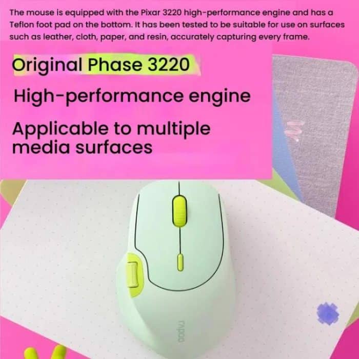 Rapoo MT560 3-Mode Wireless Bluetooth Mouse Ergonomic Desktop Laptop Mouse – Bild 4