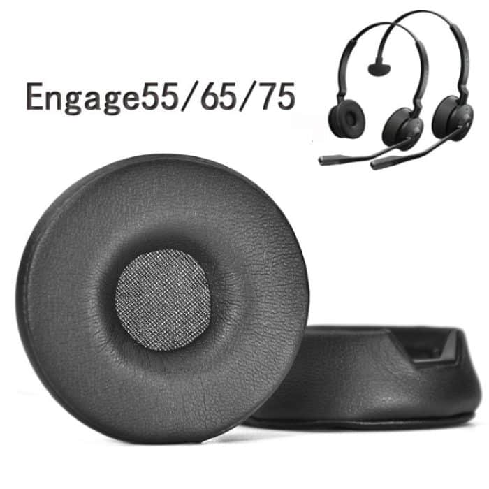 For Jabra Engage 55/65/75 Headset 1pair Protein Leather Ear Cushions Soft Replacement Ear Pads – Bild 2