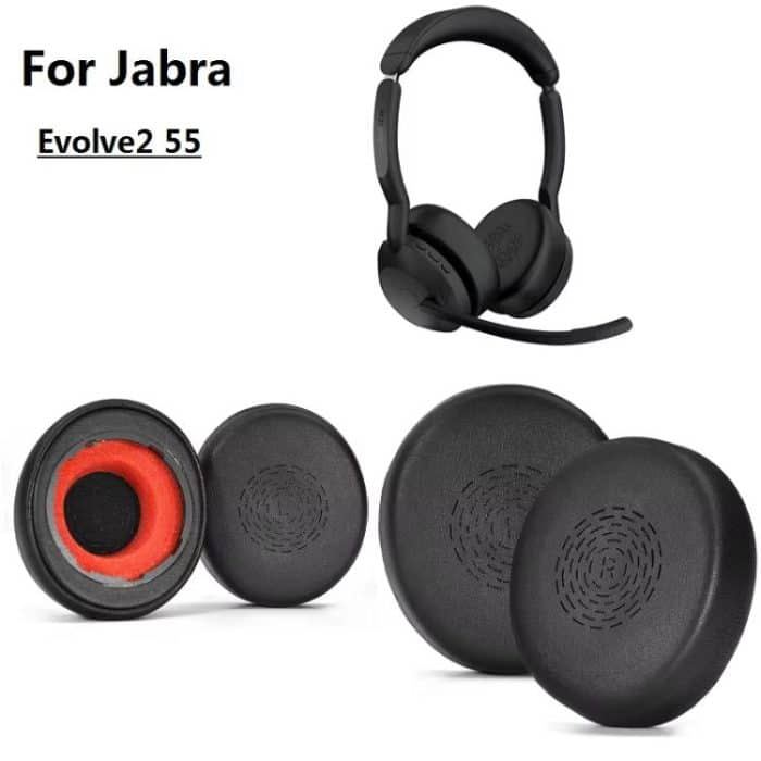 For Jabra Evolve2 55 Stereo Headset 1pair Protein Leather Ear Cushions Soft Replacement Ear Pads, For Jabra Evolve2 55 – Bild 2