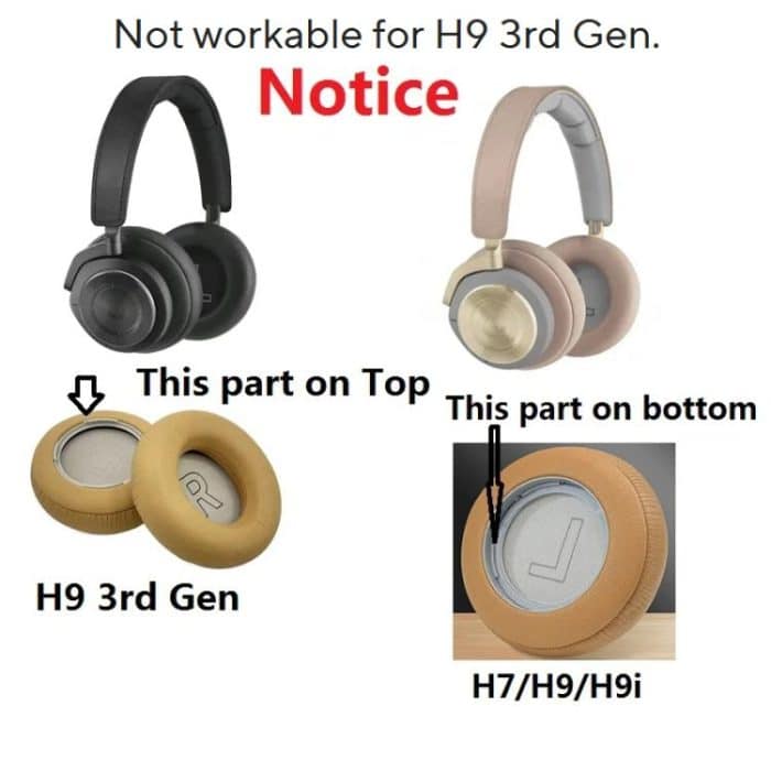 For Bang & Olufsen Beoplay H9 H7 H9i 1pair Replacement Ear Cushions with Snap-On Design – Bild 3