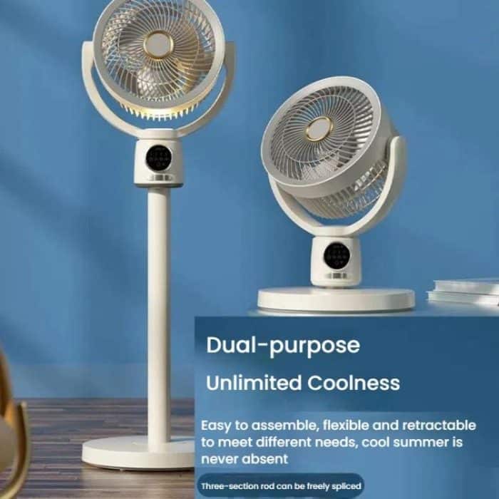 Air Circulation Fan Turbo Light Convection Standing Fan Remote Control Timer Floor Fan, USB Plug, Rechargeable – Bild 2