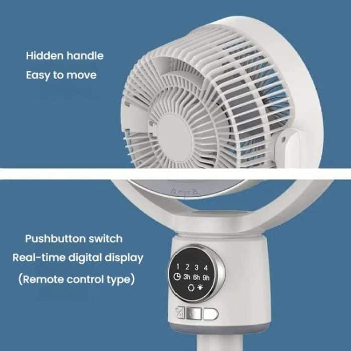 Air Circulation Fan Turbo Light Convection Standing Fan Remote Control Timer Floor Fan, USB Plug, Rechargeable – Bild 17