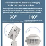 Air Circulation Fan Turbo Light Convection Standing Fan Remote Control Timer Floor Fan, USB Plug, Rechargeable – Bild 5