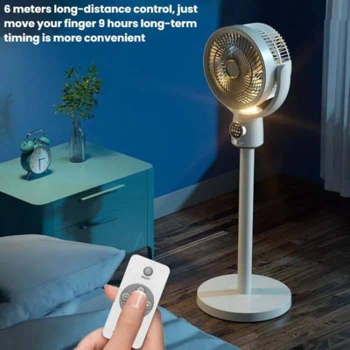Air Circulation Fan Turbo Light Convection Standing Fan Remote Control Timer Floor Fan, USB Plug, Rechargeable – Bild 8