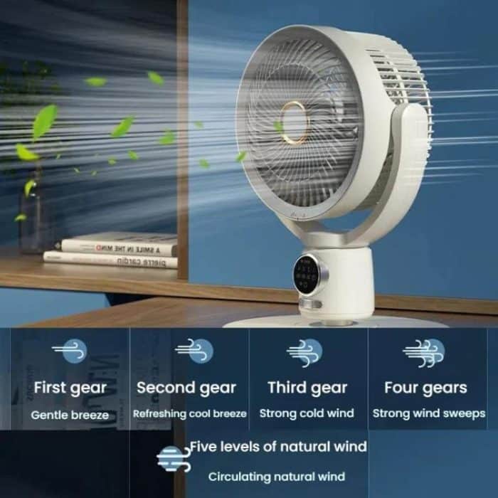 Air Circulation Fan Turbo Light Convection Standing Fan Remote Control Timer Floor Fan, USB Plug, Rechargeable – Bild 9