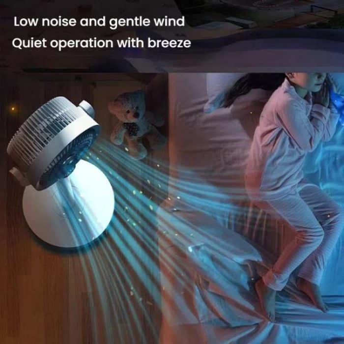 Air Circulation Fan Turbo Light Convection Standing Fan Remote Control Timer Floor Fan, USB Plug, Rechargeable – Bild 10