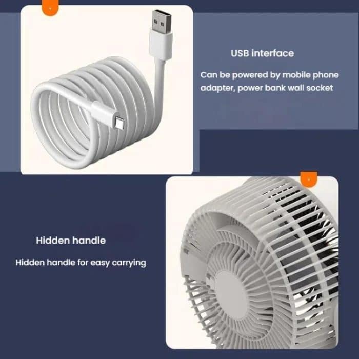 USB Air Circulation Fan Office Desktop Small Fan, USB Plug, Rechargeable – Bild 18