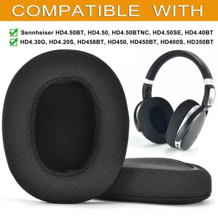 1pair Ear Cushions For Sennheiser HD 4.50BT, HD 4.50, HD 4.50BTNC, HD 4.50SE, HD 4.40BT, HD 4.30G, HD 4.20S, HD 458BT, HD 450, HD 450BT, HD 400S, HD 350BT – Bild 5