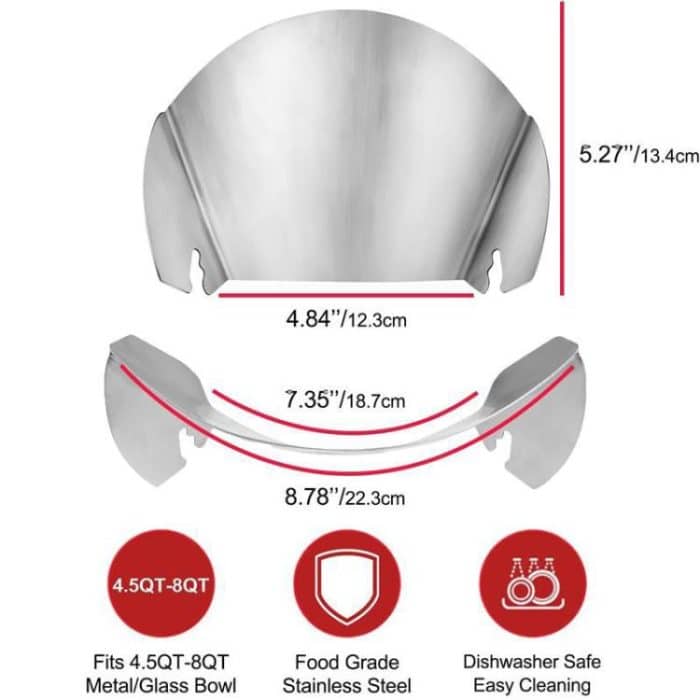 Für KitchenAid Standmixer Edelstahl Gießen Schild Lebensmittel Rutsche Abdeckung Befestigung – Bild 6