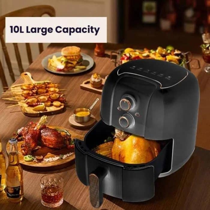 10L Large Capacity Air Fryer Multifunctional Electric Fryer French Fry Maker, EU Plug, Dual-control Mechanical Non-visible, Dual-control Mechanical Visible, Touch-control Visible – Bild 3