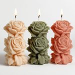 Flower Column Aromatherapy Candle Silicone Mold DIY Handmade Gift Diffuser Stone Mold, Dream Rose ZW-343, Twin Rose ZW-345, Rose Kiss ZW-342, Rose Love ZW-344 – Bild 2