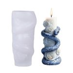 Snake-Shaped Aromatherapy Candle Silicone Mold DIY Diffuser Stone Gift Mold, Snake Flower Column ZL-981, Snake Stone Column ZL-982, Snake Column ZL-983, Snake Reincarnation ZL-984