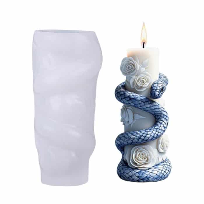 Snake-Shaped Aromatherapy Candle Silicone Mold DIY Diffuser Stone Gift Mold, Snake Flower Column ZL-981, Snake Stone Column ZL-982, Snake Column ZL-983, Snake Reincarnation ZL-984 – Bild 1
