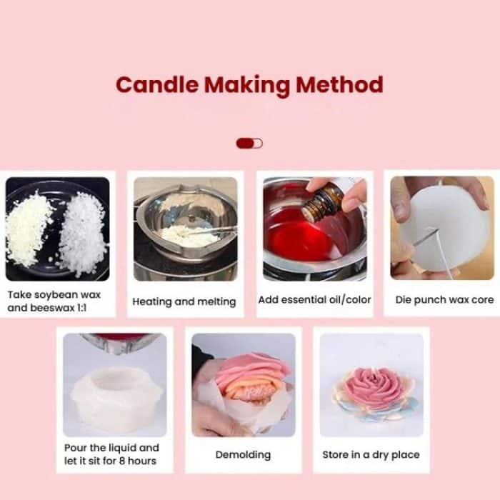 Candle Silicone Mold DIY Floral Aromatherapy Handmade Plaster Casting Mold, Layered Flower Rhythm ZW-346, Lotus Heart ZW-347, Layered Dream ZW-349, Eternal Rose ZW-351 – Bild 7
