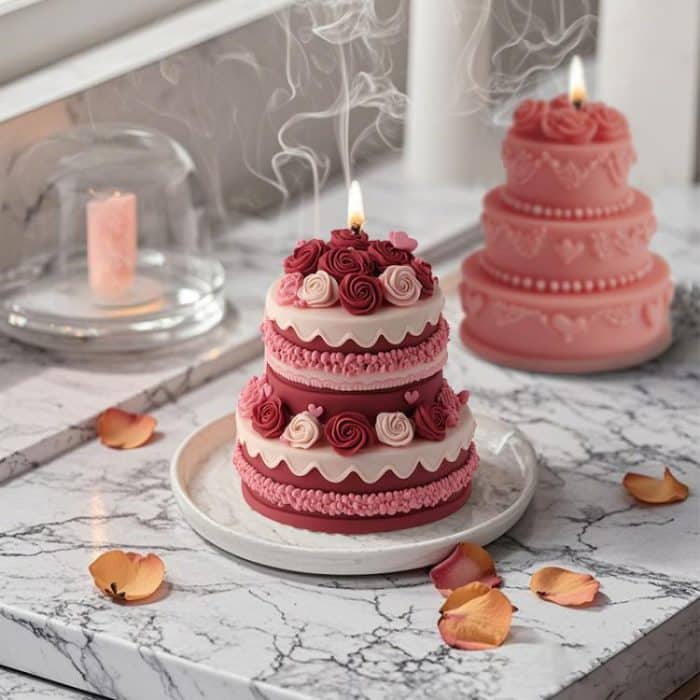 Rose Cake Scented Candle Silicone Mold DIY Diffuser Stone Ornament Handmade Soap Mold, A ZL-649, B ZL-650 – Bild 2