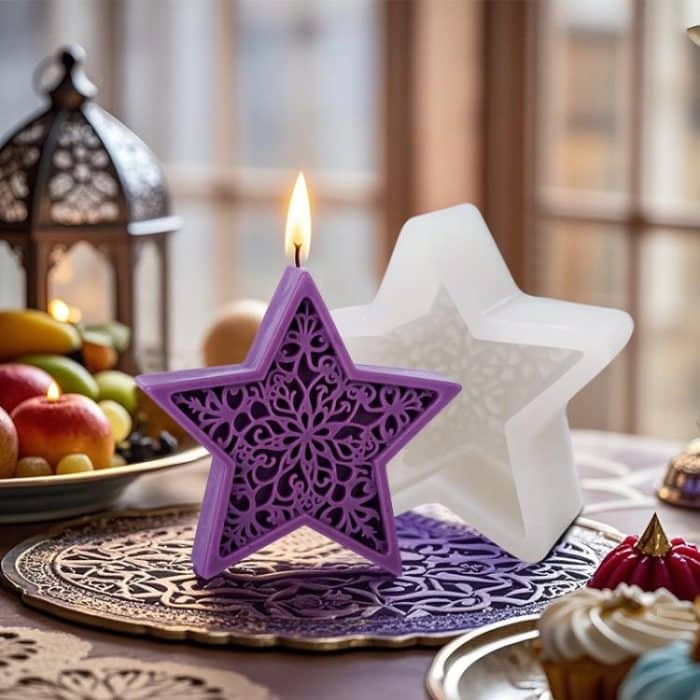 Candle Silicone Mold DIY Handmade Moon Star Aromatherapy Plaster Ornament Mold, Moon LZ-651, Star LZ-652 – Bild 3