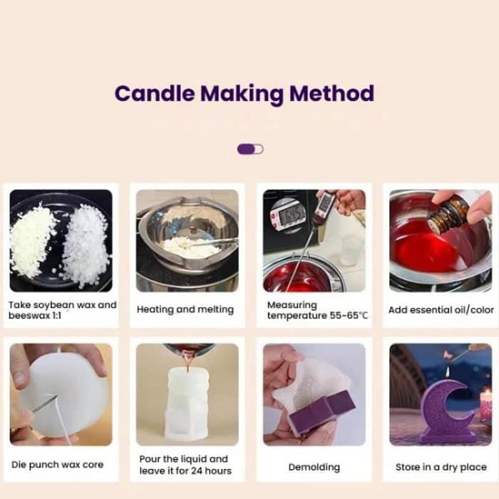 Candle Silicone Mold DIY Handmade Moon Star Aromatherapy Plaster Ornament Mold, Moon LZ-651, Star LZ-652 – Bild 8