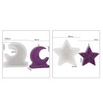 Candle Silicone Mold DIY Handmade Moon Star Aromatherapy Plaster Ornament Mold, Moon LZ-651, Star LZ-652 – Bild 9