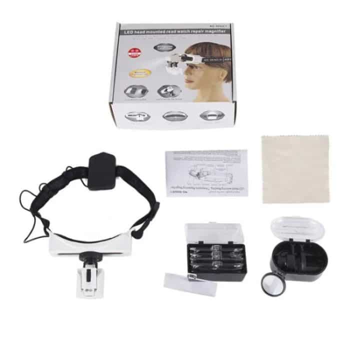 Head-mounted Magnifying Glass With LED Light 8 Different Magnification Lenses, 9892E1 – Bild 8