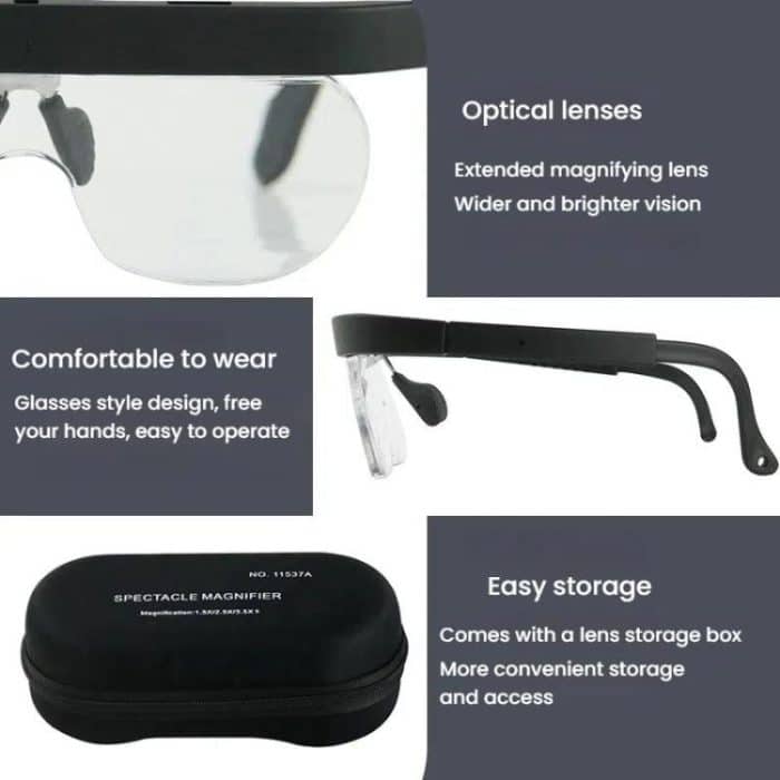 1.5/2.5/3.5X Eyeglass-style Magnifying Glass Head-mounted Magnifying Glass for Carving Repair Work, 11537A – Bild 5