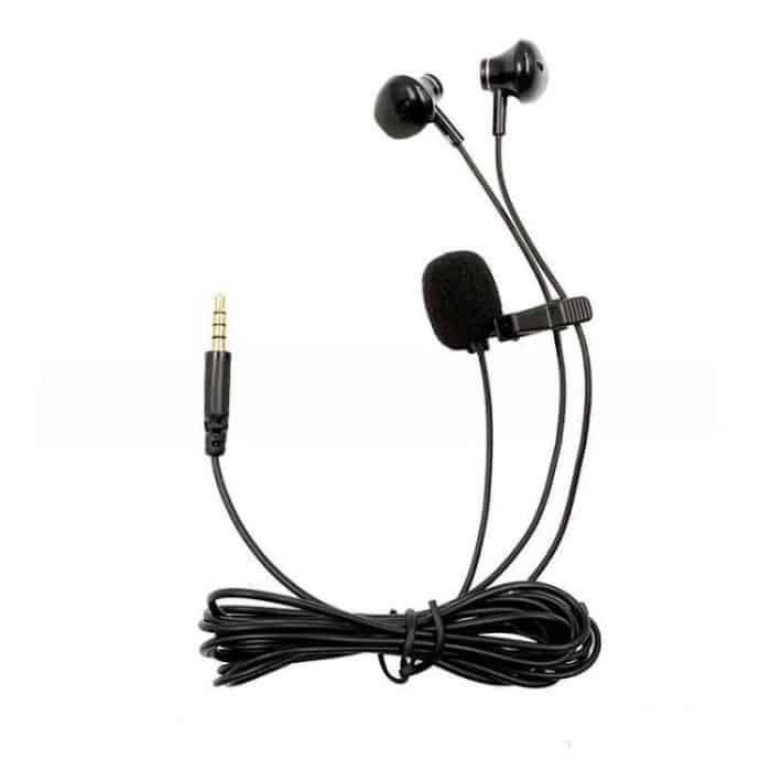 TBD0606078601.jpg 3.5mm TRRS Lapel Microphone With Earphone Stereo Live Monitoring Headphones, 1.2m, 1.5m, 2m – Bild 1
