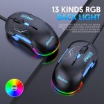MKESPN 12800 DPI Ambidextrous Wired Gaming Mouse - 10 Programmable Buttons, RGB Customization, Symmetrical Design – Bild 6