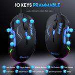 MKESPN 12800 DPI Ambidextrous Wired Gaming Mouse - 10 Programmable Buttons, RGB Customization, Symmetrical Design – Bild 7