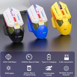 MKESPN Wired + 2.4G Dual Mode Gaming Mouse 10000 DPI Type-C Fast Charging RGB Light, Programmable Macros Mouse – Bild 3