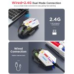 MKESPN Wired + 2.4G Dual Mode Gaming Mouse 10000 DPI Type-C Fast Charging RGB Light, Programmable Macros Mouse – Bild 4