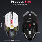MKESPN Wired + 2.4G Dual Mode Gaming Mouse 10000 DPI Type-C Fast Charging RGB Light, Programmable Macros Mouse – Bild 10